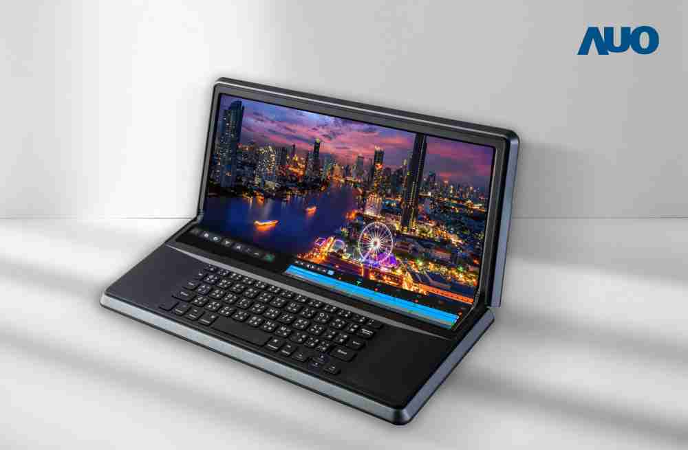 888.BY集团电子游戏14.6吋Micro LED折迭显示屏幕，，，，搭配半径4mm的弯折绞炼，，，以及高画素、、、、高亮度、、高对比度的显示技术特点，，，，即便在大视角下仍保有绝佳色相与亮度